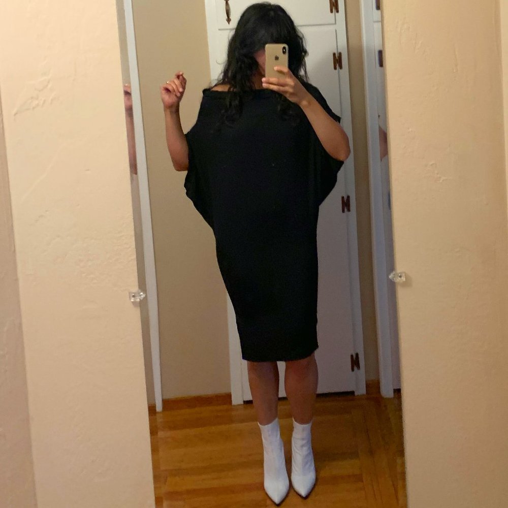 black silk trasteverine batwing dress size small